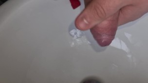 19 year old playing with uncut cock and pissing fun