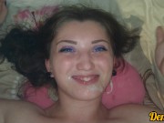 голубоглазая красивая милашка после школы сасёт мой член трахается и получает сперму в рот 16/16