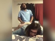 When the money for the rent is spent*sexy nerdy bbw sucking, getting eaten and pounded by landlord* 12/16