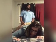 When the money for the rent is spent*sexy nerdy bbw sucking, getting eaten and pounded by landlord* 15/16