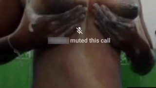 Sri Lanka Muslim girl bathing video call leaked big milky boobs ...