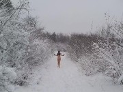 NAKED Joy in REAL WINTER # Without cloths PUBLIC at Towada-Hachimantai National Park 十和田八幡平国立公園