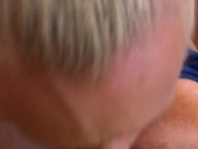 Blonde busty bitch sucking balls and cock 9/16