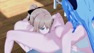 A Jean le encanta comerse el coño de Ganyu.