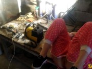 секс на стройке с симпатичной школьницей, окончание на лицо и волосы 10/16