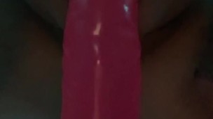Sucking on my dildo-moms friends on other room