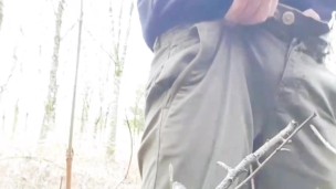 i piss and show my ass in the forest 