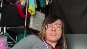 Thicc 18 Year Old Tgirl Destroys herself with Vibrating Dildo