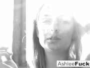 Ashlee smokes & shows off her tits! 8/16