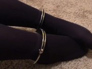 Sexy Foot Fetish Girl Shackles herself and Teases her Stinky Nylon Pantyhose 5/16