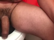 Bored playing with dick while daily operations 