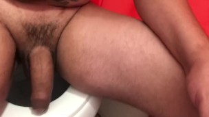 Bored playing with dick while daily operations 