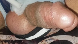 Party smoke on hot dick