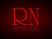 A young lady paints her toenails with black varnish. She is wearing black and white panties and a bl 1/16