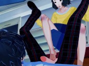 Joker gets foot fucked by his teacher Sadayo Kawakami in the nurses office. 7/16