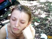 хороший миньет в лесу от милой девушки залил тёплой спермой любимое лицо 16/16