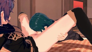 Bernadetta love riding futa Byleth's girl dick.
