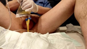 taking out the catheter and the enema with your own urine