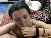 вечером любимая милашка хорошо отсосала член и получила полный рот тёплой вкусной спермы 10/16