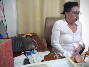 Woman secretary gets fucked with a dildo. in the office Part 3 5/16