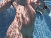 Swimming and stripping in the pool and on water Diana 9/16