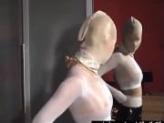 Hot Babe's Body Full Encased In Nylon Pantyhose Masking - Shiny Spandex And Sexy Latex - Part 1 12/16