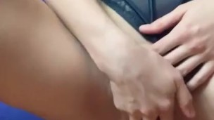 Sexy wife spreads her legs and fucking herself with dildo (close up)