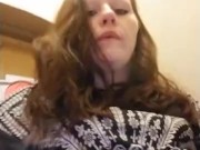 Sexy smoking inhales,  sexy red head bi g tits/smoking fetish 