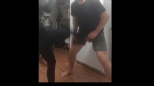 Amateur ballbusting kicks