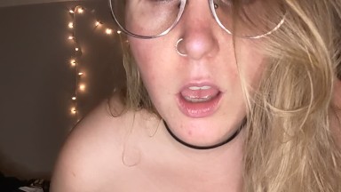 SUBMISSIVE BLONDE TEEN begs DADDY for cum and plays with her little pussy JOI