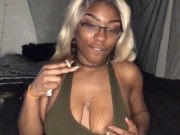 Smoking Milf teases with big tits  1/16