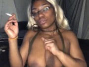 Smoking Milf teases with big tits  10/16