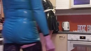 Sissy Latex Maid Lucy gets Pegged In Chastity