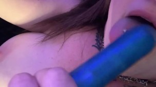 Pleasing myself and tasting my pussy