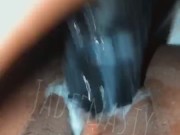 Ebony Creams On Big Black Dildo 11/16