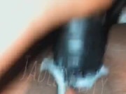 Ebony Creams On Big Black Dildo 14/16
