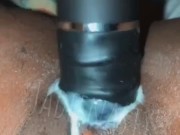 Ebony Creams On Big Black Dildo 15/16