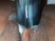 Ebony Creams On Big Black Dildo 2/16