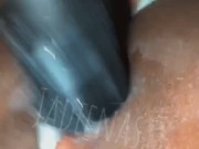 Ebony Creams On Big Black Dildo 4/16