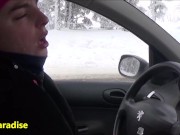 36 female sneezes in the snow whose several while driving a car 10/16