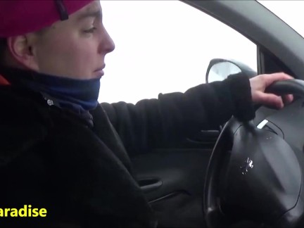 36 female sneezes in the snow whose several while driving a car
