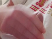 Watch this cum spray out and ooze down my big cock head onto my draining nuts