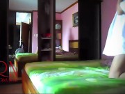  lady tries on her BF's underwear. Men's shirts and pants. Part 3 8/16