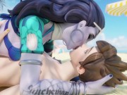 Widowmaker and Tracer making out - Overwatch