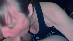 Love visiting my friends mom! She always takes care of me! Showing cum in mouth and swallowing 