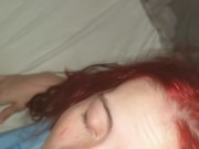Teen girl swallows and licks huge dick clean 