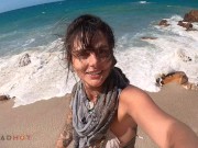 Horny Girl want his dick in a Public Beach and Take a Big Facial 16/16