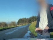 **ALMOST CAUGHT** TEEN JERKING OFF ON PUBLIC ROAD