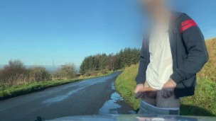 **ALMOST CAUGHT** TEEN JERKING OFF ON PUBLIC ROAD