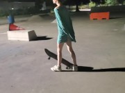 Girl Skateboarding completely naked 4/16